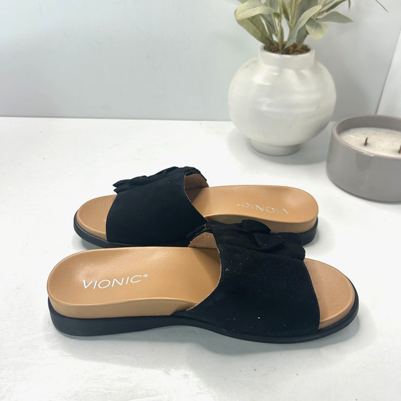 Vionic Palm Roni Suede Slides Sandals Black VS385/15271928 Women’s US 5 NWB - Picture 7 of 10